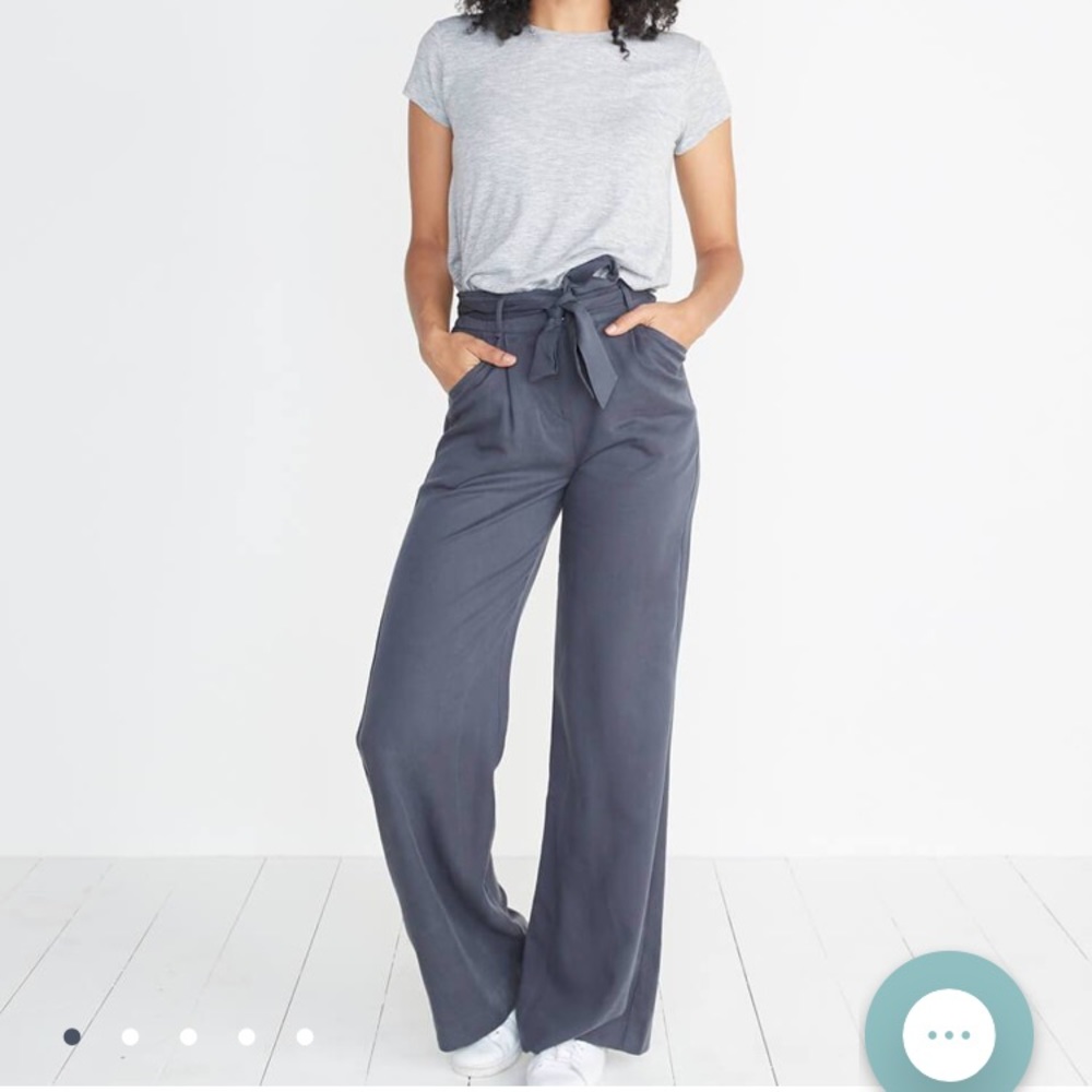 Ivy Wide Leg Pant in Faded Black